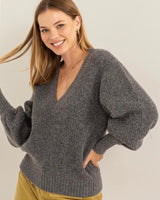 Charcoal V-Neck Sweater