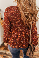 Rust Floral Smoked top