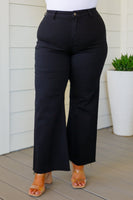 August High Rise Wide Leg Crop Jeans in Black