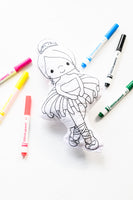 Ballerina Doodle Coloring Activity Doll