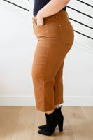 Briar High Rise Control Top Wide Leg Crop Jeans in Camel