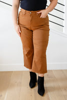 Briar High Rise Control Top Wide Leg Crop Jeans in Camel