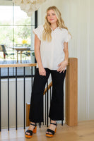 August High Rise Wide Leg Crop Jeans in Black