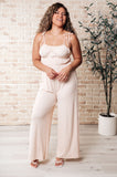 Eden Elastic Waist Jumpsuit Apricot