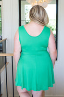 Gorgeous in Green Sleeveless Skort Dress