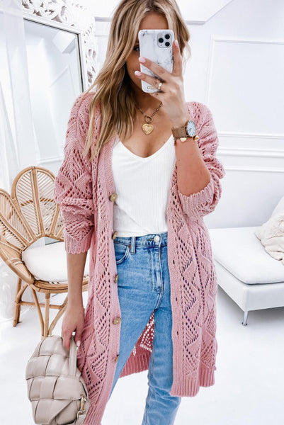 Crochet Cardi - Blush Pink
