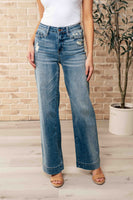 Katrina High Waist Distressed Denim Trousers