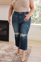 Whitney High Rise Distressed Wide Leg Crop Jeans