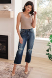 Whitney High Rise Distressed Wide Leg Crop Jeans