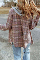 Plaid Hooded Button Up