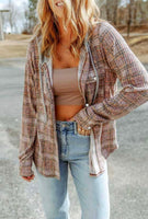 Plaid Hooded Button Up