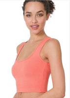 Cropped Tank - Coral Pink