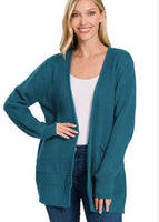 Waffle Knit Cardi - Teal